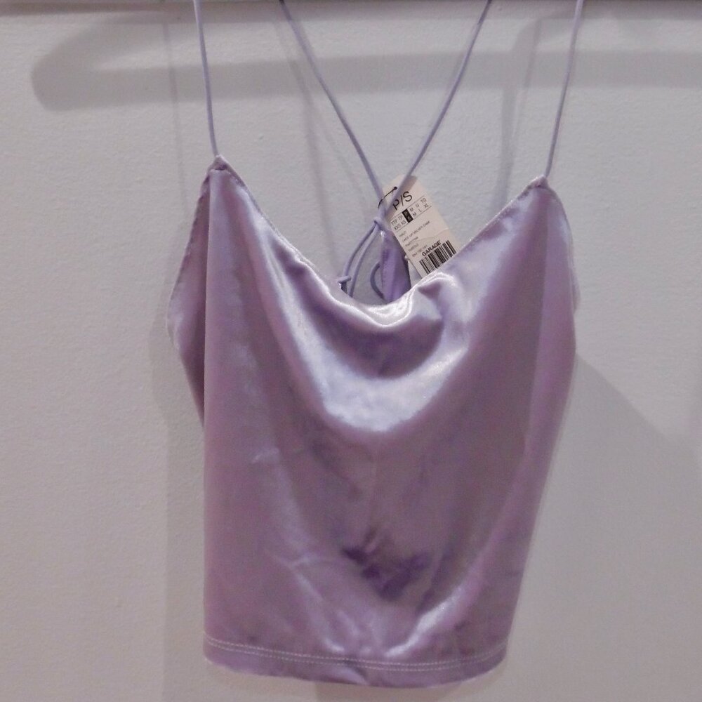 Garage Purple Velvet Criss-Cross Cami